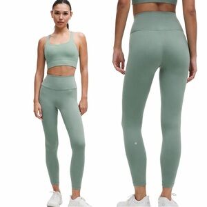 Lululemon 8 Wunder Train High-Rise Tight Crater Blue 28” green